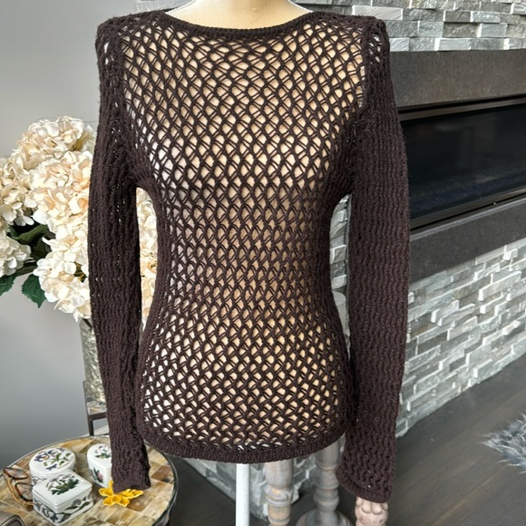 Sisley Brown Knit Sweater. Size 6 - Picture 1 of 5